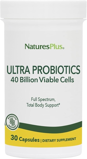 [BRSWIYIGOIABKCDE] NaturesPlus Ultra Probiotics - 30 Vegan Capsules - Full Spectrum Total Body Support - Includes Prebiotic Acai - 30 Servings