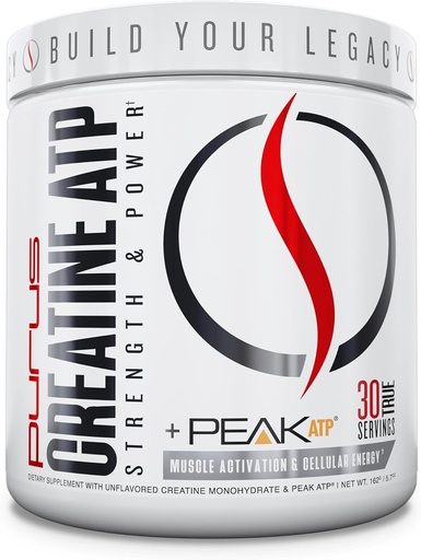 [BRSROH36OQOR6G3F] Purus Labs Creatine ATP, Peak ATP + Creatine 单水合物,无味 - 30 services - 肌肉激活和细胞能