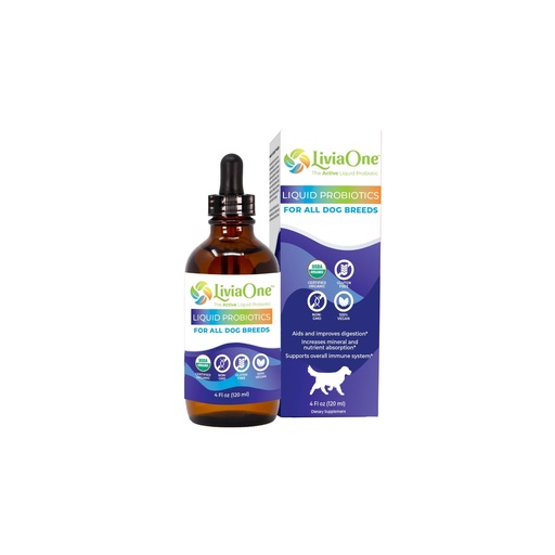 [BRSWIBYLAJ7BUYDM] LiviaOne BioLifePet Liquid Probiotics for Dogs, Organic Dog Probiotic Supplements, Puppy and Dog Pet Probiotics, 4 Fl Oz (Pack of 1)