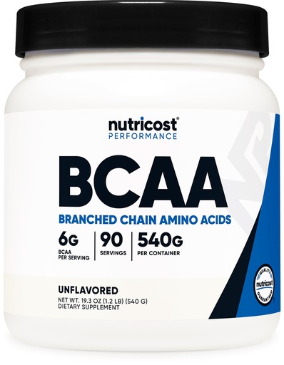 [BRSWKZIECR7RQC3I] Nutricost BCAA Powder 2:1:1 (90 Servings, No Flavor Added) - Branched Chain Amino Acids