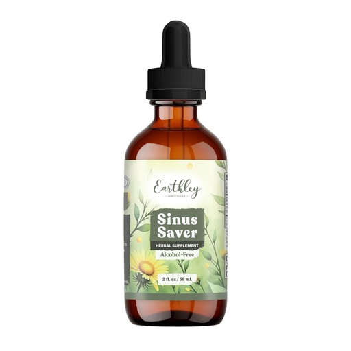 [BRSRMHQ5O4DR63YZ] Earthley Wellness Sinus Saver, Natural Remedy, Free of Allergens, Parabens, and Preservatives, Helps Boost Vitamin C (2 oz, Alcohol Free)