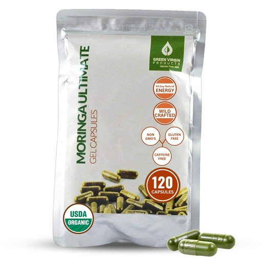 [BRSWIEA3CN5QIE3K] Moringa | 90 Vegan Capsules | Certified Organic | Pure Moringa Leaf Powder