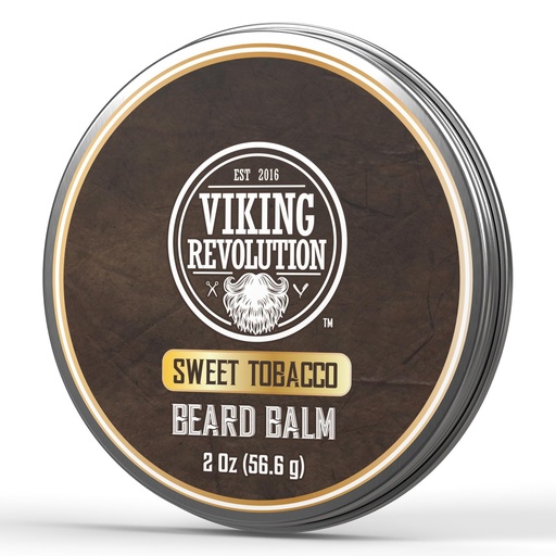 [BRSROZAPBEIAYA3J] Viking Revolution Sweet Tobacco Beard Balm - Tobacco Scented Beard Butter with Argan Oil & Jojoba Oil - Softens and Moisturizes Beards for Men (2oz, 1 Pack)