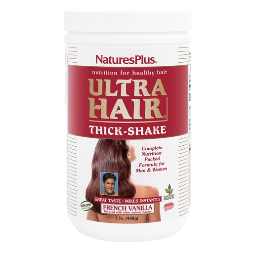 [BRSWIYTYO4GBS2LC] NaturesPlus Ultra Hair Thick Shake - 1 lb - French Vanilla Flavor - Hair Protein Powder for Healthy Growth - With Biotin & Amino Acids - Non-GMO, Gluten-Free - 16 Servings