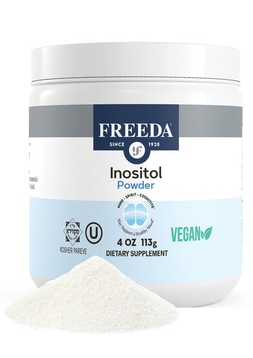 [BRSWIYIKBUIQG2LA] FREEDA Pure Myo-Inositol Powder – Unflavored Single-Ingredient Inositol Powder – 900 mg Per ¼ Teaspoon Serving – Kosher, Vegan, Non-GMO, Gluten-Free (4 oz)