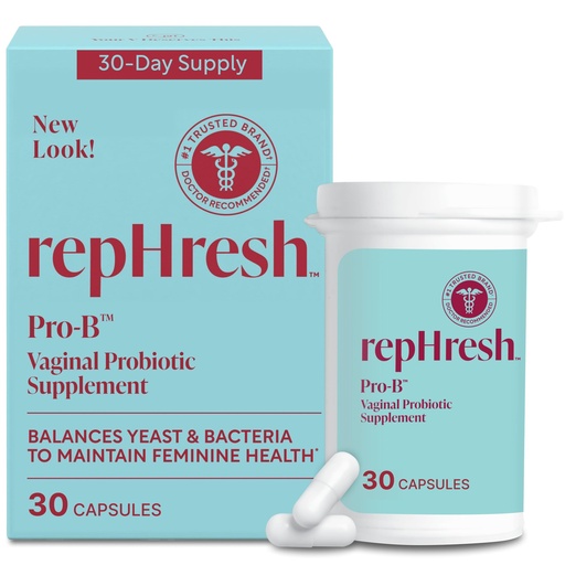 [BRSWIYYPBQMQKCD6] RepHresh Pro-B Women's Probiotic, Probiotic Supplement for Women, 30 Oral Capsules