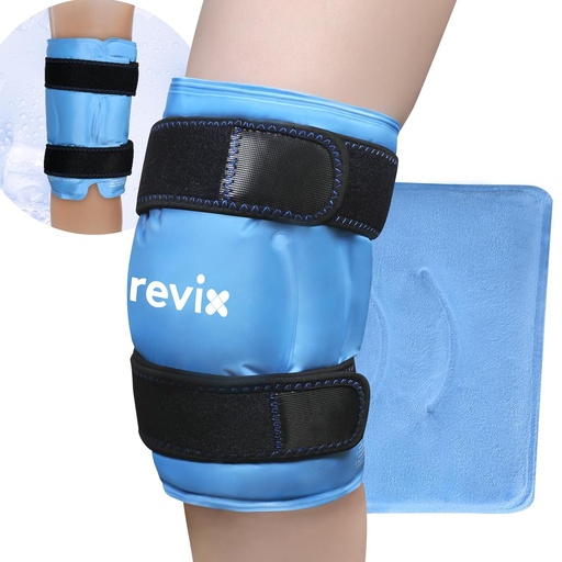 [BRSW2EIZDENGGEYZ] REVIX 19" Extra Large Knee Ice Pack Wrap Around Whole Knee, Reutilizable Gel Cold Pack para descomfort e post-Workout Fatigue, Cold Compres, Mellorar a comodidade e recuperación