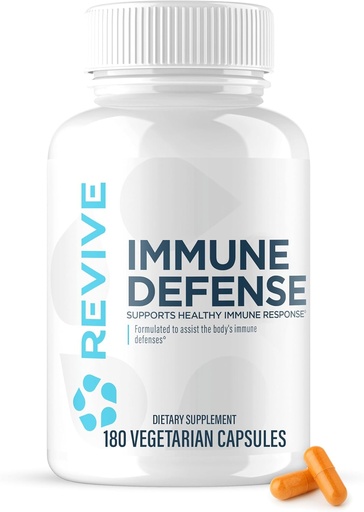[BRSROFI7CQJQADQZ] Revive MD Immune Defense, Immune Support Supplement - Immunity Health with Zinc, Elderberry, Vitamin C &amp; Vitamins Booster for Men &amp; Women - Vegan, Gluten-Free &amp; Soy-Free (180 capsules, 30 Servings)