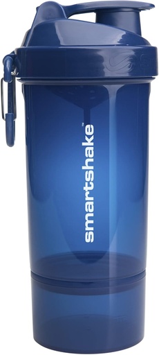[BRSWGZDYPMDWEEI6] Smartshake O2GO ONE Plastic Protein Shaker Bottle 800 ml | 27 oz - Leakproof Screw-on Lid - BPA Free – Unisex - Navy Blue