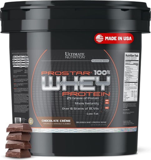 [BRSWIYQOBEJQEDLM] Ultimate Nutrition Prostar Whey Protein Powder Isolate, Chocolate - Low Carb, High Protein Powder Shake for Muscle Gain & Recovery - Low Sodium, Low-Fat & Keto Friendly - 10 lbs Bucket