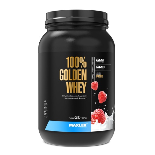 [BRSWK2Y2OF6WAE36] Maxler 100% Golden Whey Protein - 23g of Protein per Serving - Whey Protein Powder for Pre Post Workout - Fast-Absorbing Whey Concentrate, Isolate & Hydrolysate Blend - Strawberry Cream 2 lb