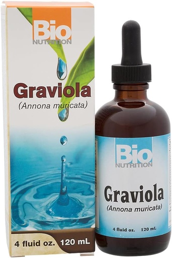 [BRSWKZD3AADAIAI7] Bio Nutrition Graviola (Annona Muricata) Liquid 4 Fluid Ounces | 750 mg Soursop