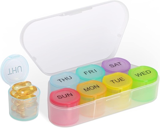[BRSRM2QHDEPBGAL7] NatureTouch Weekly Pill Organizer, BPA Free Medicine Organizer Rainbow 7 Day Pill Box, Daily Portable Pill Conatainer for Pills/Vitamin/Fish Oil/Supplements [Lastest Version]