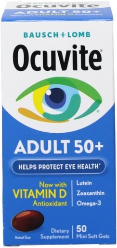 [BRSWKGYIBJ6BW3TA] Ocuvite Adult 50+ Eye Vitamins and Mineral Supplements with Lutein, Zeaxanthin and Omega-3, 50 Count (Pack of 10)