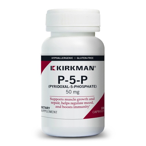 [BRSWIATRA4PAO2T4] Kirkman – P-5-P (Pyridoxal 5-Phosphate, Vitamin B-6 Metabolite) 50 mg - Hypoallergenic 100 Count