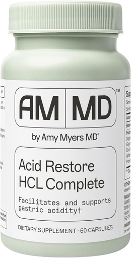 [BRSRAEI6BF5B6CL2] Amy Myers MD Acid Obnovit s Betaine & HCL - Doplněk pro stravitelné & Gut Zdravotní podpora - s Slippery Elm Bark - Non- GMO, Gluten- Free & Non- Dairy - 60 Kapsle (60 Služeb)