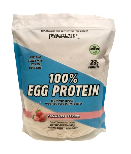 [BRSWKHD5AAFQKCD2] Healthy N Fit 100% EGG PROTEIN- Strawberry (12oz): 100% Egg White Protein PLUS Natural Peptides. Naturally Sweetened, Zero Carb, Keto, Paleo Friendly