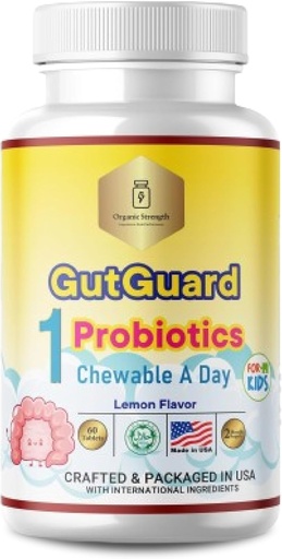 [BRSRAYD5BYFAY2D2] Kids Probiotics for Gut Health | Lemon Flavor, Halal Childrens Probiotic | 1 a Day for Children Ages 4-12. Probiotics for Kids, Promoting Digestive Support and Wellness.