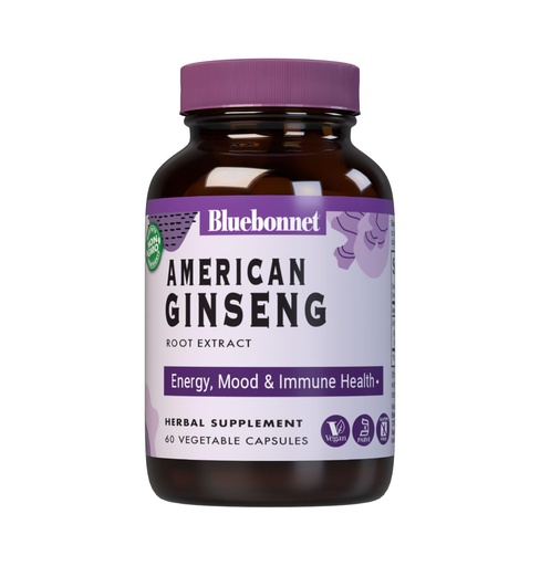 [BRSWIYYOBIBGKEA3] BlueBonnet American Ginseng Root Extract Supplement, 60 Count
