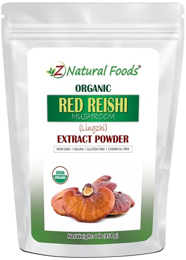 [BRSW2CQLDJ5BUYD4] Z Natural Foods Organic Reishi Mushroom Extract Powder - Weight 1 lb - Concentrated Premium Extract for Supporting Immune Health, Energize Your Morning by Adding it to Coffee and Tea | Organic, Concentrated Red Reishi Extract, Traditionally Grown on Wood Logs, Adaptogen, Mixes Into Coffee & Tea