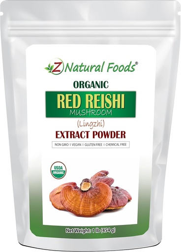 [BRSW2CQLDJ5BUYD4] Z Natural Foods Organic Reishi Mushroom Extract Powder - Weight 1 lb - Concentrated Premium Extract for Supporting Immune Health, Energize Your Morning by Adding it to Coffee and Tea
