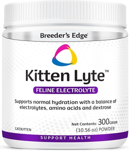 [BRSWGHY7CN6GYDI3] Breeder’s Edge Kitten Lyte, Electrolyte Supplement for Kittens and Nursing Cats, Supports Hydration, Energy & Recovery, Chicken Soup Flavor, 300g