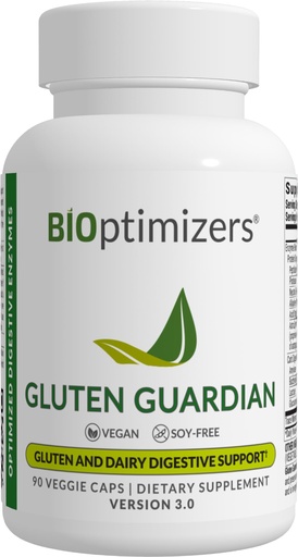 [BRSWYBIZBMDREADU] BIOptimizers Gluten Guardian 3.0 - Enzyme Supplement with DPP-IV to Support Gluten Digestion – May Help Prevent Bloating, Gas, and Indigestion, 90 Capsules