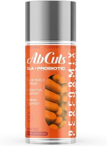 [BRSRMAQPOEGQYC3X] PERFORMIX - AbCuts CLA + Probiotics - Fitness Goals - Supports Lean Muscle Growth & Gut Health - Energy & Endurance - Digestive Health Wellness - Women & Men - 100 Soft Gels