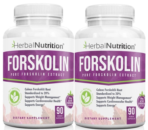 [BRSWYAT2CV7BGG3G] Herbal Nutrition Forskolin for Weight Loss, 250mg-500mg Max Strength Forskolin Two Pack 90 Count Bottles, 20% Extract, Ideal Diet and Athletes Formula!