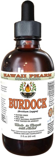 [BRSWKEYHOYIRCG36] Burdock Alcohol-Free Liquid Extract, Organic Burdock (Arctium Lappa) Dried Root Glycerite Hawaii Pharm Natural Herbal Supplement 2 oz