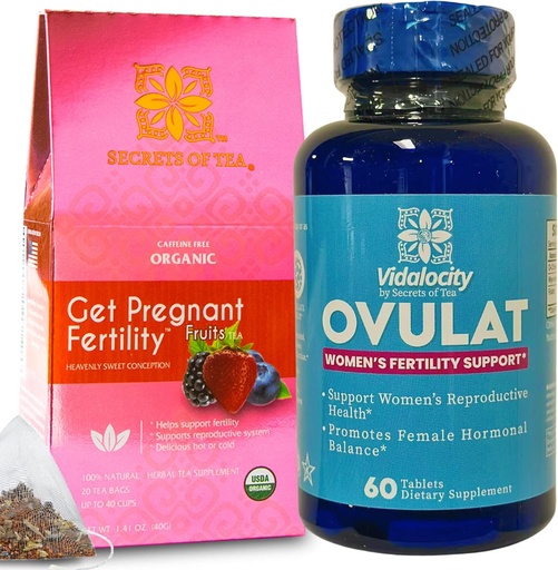 [BRSRO2Y6PNYWYCYY] Secrets Of Tea Fertility Bundle - Fertility Tea and Fertility Supplements for Women, Prenatal Vitamins with Inositol, Vitex and Folate to Help Support Hormone Balance for Women