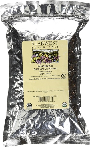 [BRSWIYANDMPR2F3G] Starwest Botanicals Olive Leaf Cut and Sifted, 1 Pound