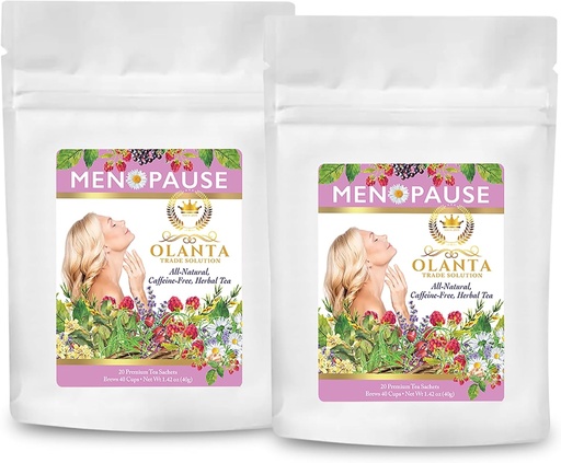 [BRSRAFAHPMBBAGT2] Menopause Tea - Post Menopause Vitaminas, Menopause Suplementos para las mujeres hot Flashes, Herbal Tea for Menopause, Immune Assist, Menopause Comfort - 40 Premium Tea Sachets