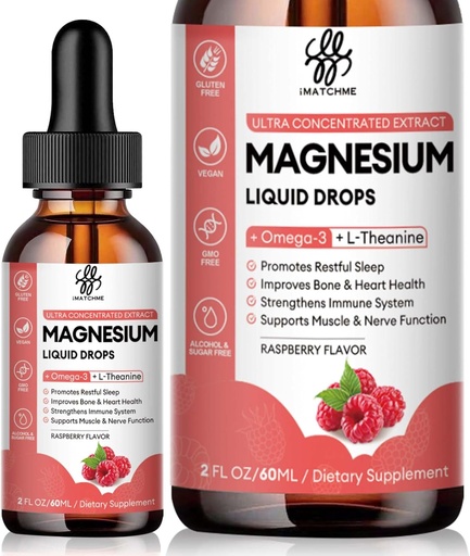 [BRSROEAKBMMRO33H] Calm Magnezyum Sıvısı Magnezyum Glycinate, Citrate, Bone & Taurate for Bone, Heart, Muscle, Immune, Energy, Sleep & Digestion, High Abpole, Sugar-Free, Raspberry Flavor,2 Fl Oz