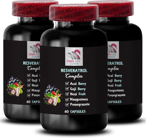 [BRSRAGD2BMFAEEI3] Beneficios Berry - RESVERATROL COMLEX - Daily Support, Acai Berry Energy, Goji Berry Power, Grape Skin Boost, Factor de Hydración, Elderberry Strength, Soporte nutricional 3 botellas 180 cápsulas