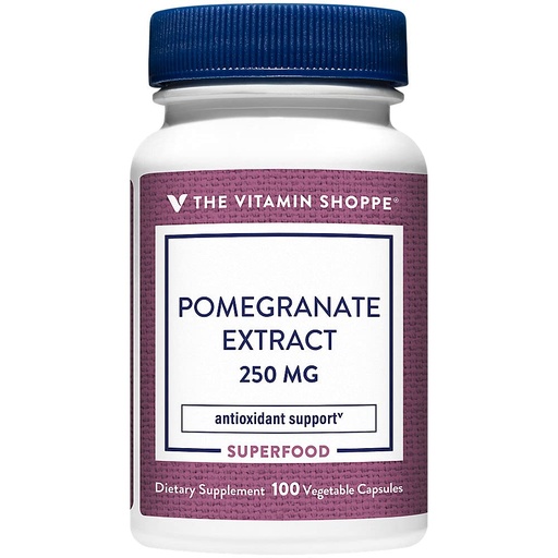 [BRSRMCTYB4DROCLJ] The Vitamin Shoppe Pomegranate Extract 250MG, Antioxidant that Supports Cellular Health, Superfood (100 Veggie Capsules)