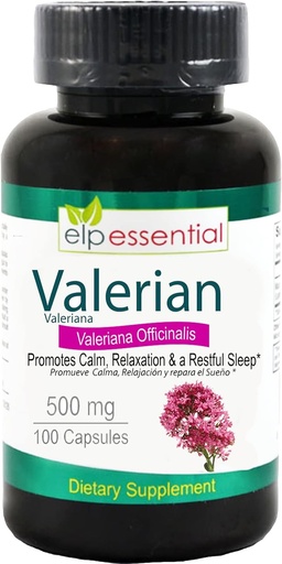 [BRSRMGQRORYREADG] Valerian Root Capsules Organic 500mg Herb Extract Supplement 100 Pills