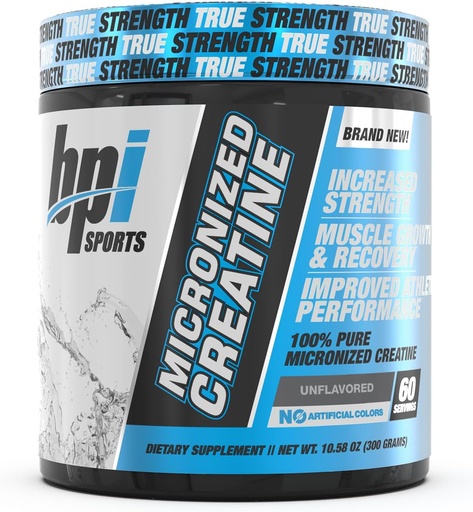 [BRSWKHDZB4MRAG3I] BPI Sports Micronized Creatine - Increase Strength - Reduce Fatigue - Lean Muscle Building - 100% Pure Creatine - Better Absorption - Supports Muscle Growth - Unflavored - 60 Servings - 10.58 Ounce