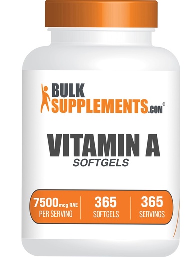 [BRSROFQNCR4AKCAU] BulkSupplements.com Vitamin A 25000 IU Softgels - Vitamin A Supplement, as Retinyl Palmitate, for Eye & Immune Support - Gluten Free, 1 Softgel per Serving, 365 Count (Pack of 1)