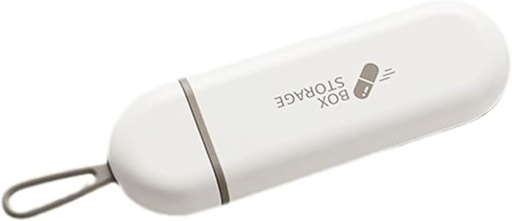 [BRSRA2Y2C4PAE3DJ] Small Daily Pill Organizer, Portable Travel Size Pill Box, BPA Free, Cute Carry- na pojemnik na leki Dispenser do witaminy, Olej rybny, Suplement odżywczy, Leki, Minerały, DHA, Biały