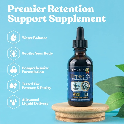 [BRSWGZYBOQHWC2D7] Rejuvica Health Hydrocin - Advanced Diuretic Water Retention Support Supplement - Liquid Delivery for Better Absorption - Dandelion, Uva Ursi, Juniper Berry, Celery Seed, Green Tea & More!