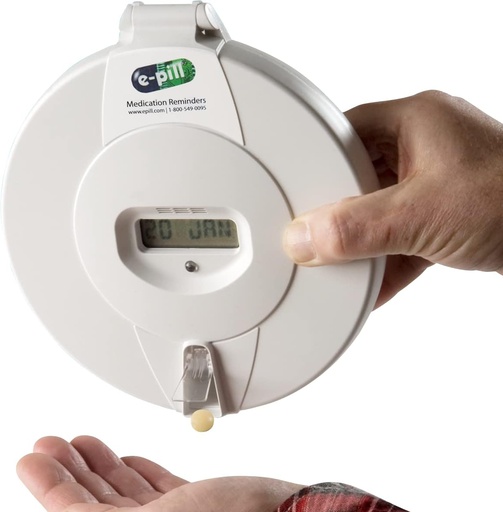 [BRSWGFI7BZ7QKELF] e-Pill MedTime Pro - Advanced Locked Automatic Pill Dispenser - White Lid