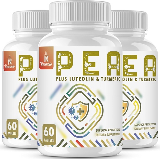 [BRSROEINAENBGELD] Palmitoylethanolamid s Luteolin & Turmeric - Mikronizovaný Pea dodatek - USA Made - 180 Tablety