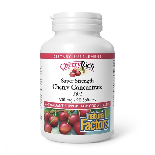 [BRSWIZIHCB7GIFIZ] CherryRich by Natural Factors, Super Strength Cherry Concentrate, Antioxidant Support for Healthy Joints and Uric Acid Metabolism, 90 softgels (90 servings)