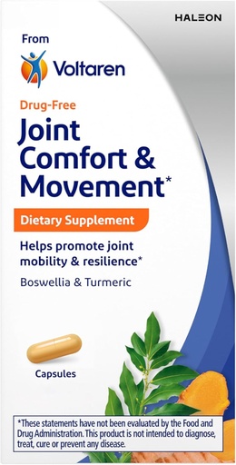 [BRSROYYCAABWO3T3] Voltaren Joint Comfort and Movement Dietary Supplement from Voltaren, with Boswellia and Turmeric for Joint Support, Movement and Flexibility – 30 Count Bottle