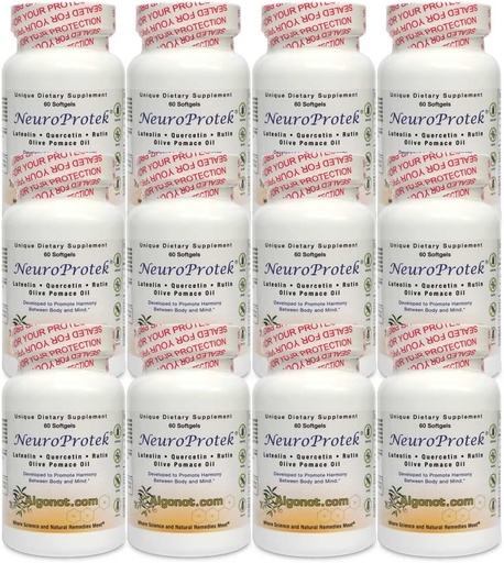 [BRSWIZT4BF6A2CDA] Algonot NeuroProtek 12 Pack: Os únicos produtos lipossomais de Luteolin usando óleo de pomo de azeitona. Combinação de Luteolin, Quercetin e Rutina em óleo de pomo de azeitona (banco de preço reduzido)