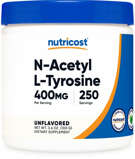 [BRSWKGYHCYNB6ALA] Nutricost Pure N-Acetyl L-Tyrosine (NALT) Powder 100 Grams
