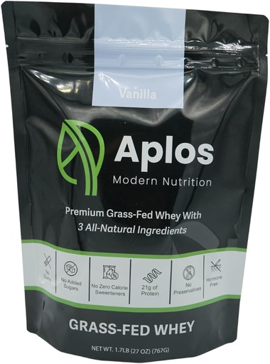 [BRSRAHD7CAMGEADU] Vanilla Grass-Fed Whey Protein Powder, 3-Ingredients, Sweetened with Dates, from New Zealand Cows That Spend 350+ Days grazing in Pastures Each Year, 20 Servings