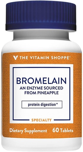 [BRSWIYTYOAIA4AD6] The Vitamin Shoppe Bromelain 500MG & 2,000 GDU, Supports Protein Digestion & Absorption, Enzyme Sourced from Pineapples (60 Capsules)