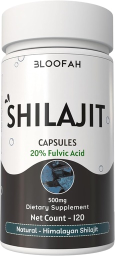 [BRSRAZL6CB7WYADX] Shilajit Capsules 500mg | 20% Extract Purified Asphaltum | Natural Herbal Supplement | Non-GMO, Gluten-Free, GMP-Certified | Easy to Swallow (120 Count (Pack of 1))